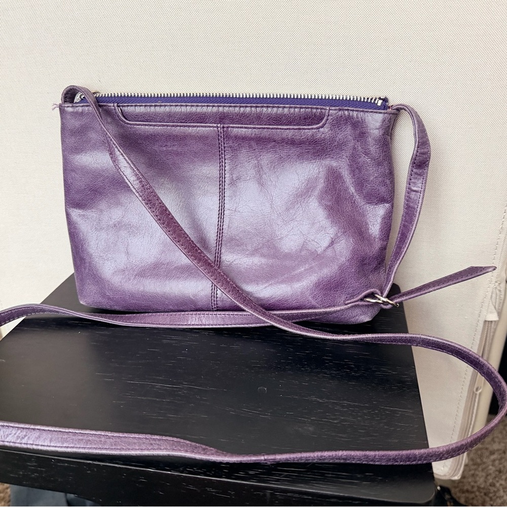 Vintage HOBO Purple Leather Crossbody Bag
